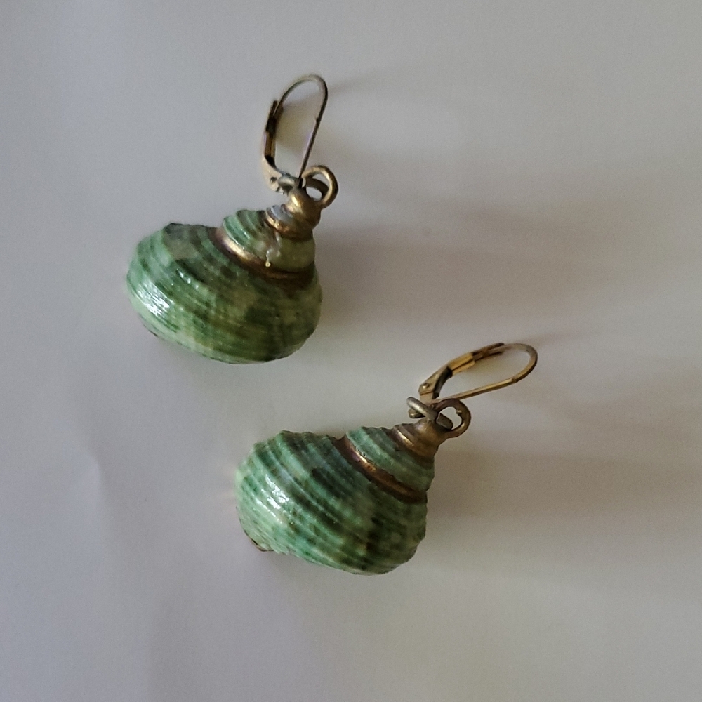 Green Shell Earrings